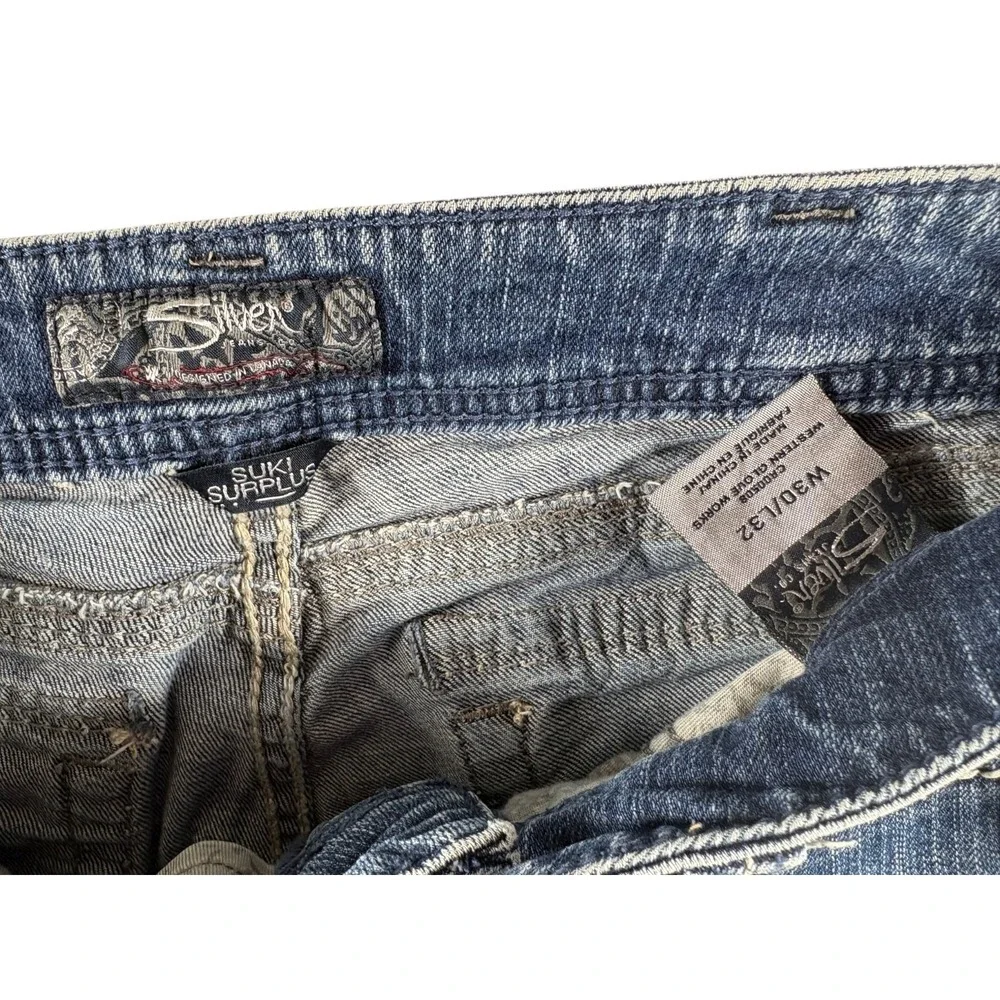 Silver Co. Suki Surplus Bootcut Jeans Womens 30x32 Blue Medium Wash Flap Pockets